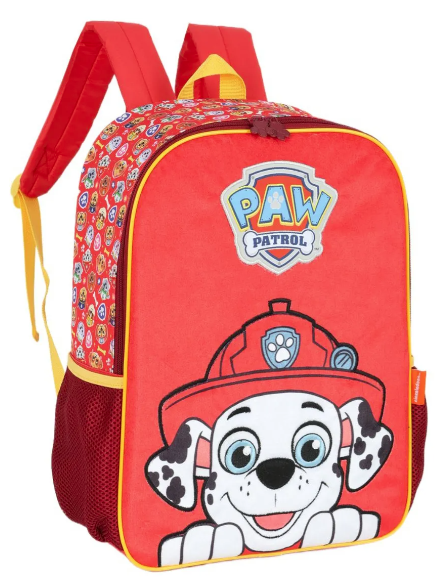 Mochila De Costas Infantil G Patrulha Canina - Luxcel Cor Vermelho