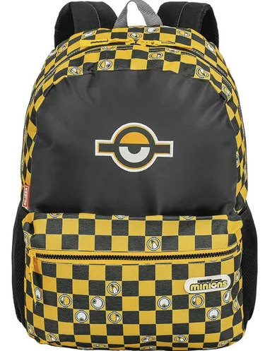 Mochila De Costas Sestini Minions M Plus Chess Colorido Cor Preto