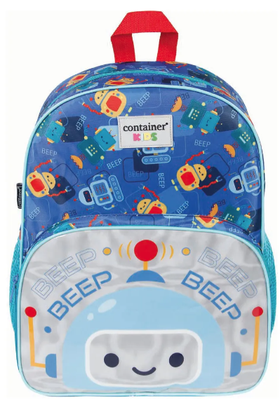 Mochila Escolar G Infantil Menino Robots Beep Beep Container