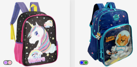 Mochila Infantil Costas Unicórnio e gatinhop - Escolar Up4you